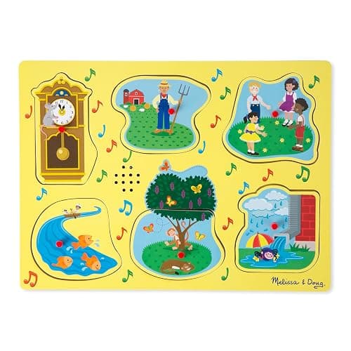 Melissa & Doug Nursery Rhymes 1 Light-Activated Sound Puzzle - 6 Pieces - Image 1