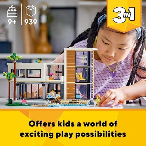LEGO Creator 3in1 Modern House to 3-Storey City Building to Forest Cabin Set, Model Building Kit for Kids, Gift Idea for 9 Plus Year Old Boys and Girls 31153 thumbnail 4