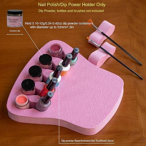 ButterFox Nail Polish Organizer Holder, Nail Art Manicure Hand Stand Mat Rest Work Station (Pink) thumbnail 5