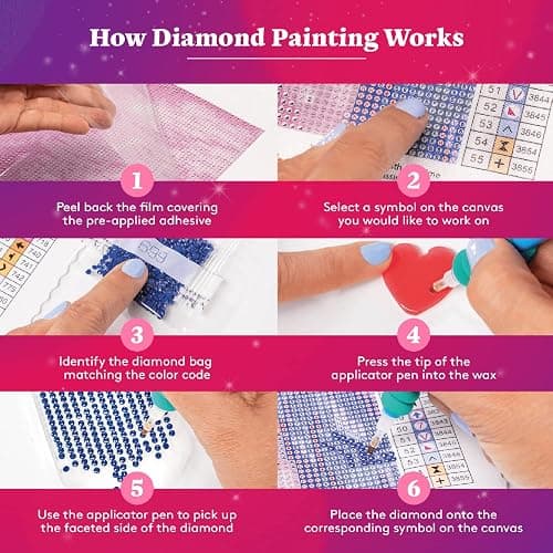 DIAMOND ART CLUB Tropical Sea Turtle Diamond Painting Kit, Fun DIY Crafts for Adults, Round Diamond Art Canvas, 13" x 13" thumbnail 6