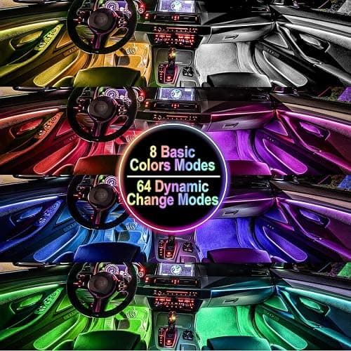 BFXM Car Interior Lights, 12V LED Strip Lights with Cigarette Lighter Adapter, Ambient Lighting Car Accessories, App & Remote Control Music Sync Color Change Lights for Truck Car Decor (36LED Beads) thumbnail 2