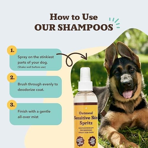 Natural Dog Company Sensitive Skin Deodorizing Spray 8 oz – Hypoallergenic Neutral-Scent Dog Spritz with Aloe, Oatmeal & Lavender – Free of Sulfates, Parabens & Artificial Fragrance thumbnail 3