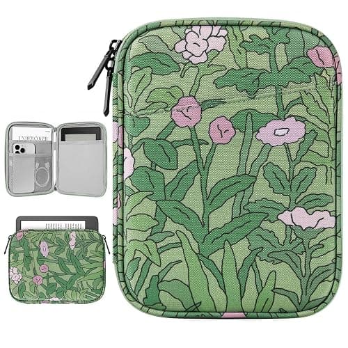 Vinabilia 6-7 Inch Sleeve Carrying Case for 7" Kindle Colorsoft Signature Edition and All-New Kindle Paperwhite, Protective Sleeve Cover Pouch Bag for 6" Kindle/Kindle Oasis/E-Reader, Papaver Rhoeas - Image 1