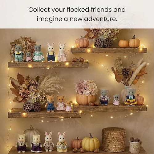 OLEOCA Family White Panda Figures — Set of 2 Collectible Flocked Mini Dolls with Removable Clothes, Dollhouse Pretend Play Set for Kids Ages 3+ thumbnail 7