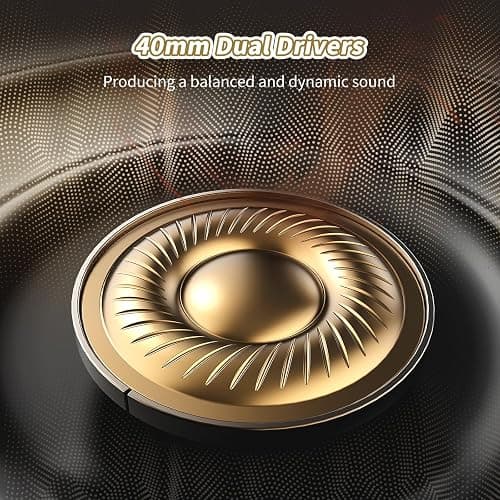 KVIDIO Bluetooth Headphones Over Ear, 65 Hours Playtime Wireless Headphones with Microphone, Foldable Lightweight Headset with Deep Bass,HiFi Stereo Sound for Travel Work PC Cellphone (Black) thumbnail 6