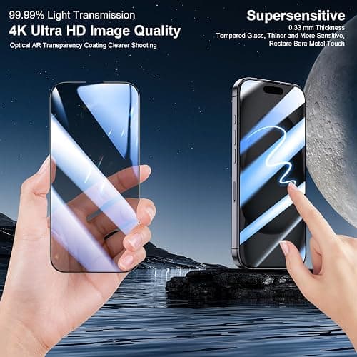 Helssitot Coque Magnétique pour iPhone 15 avec 2 Verre Trempé Anti-Espion Compatible avec MagSafe Militaire Étui Housse Antichoc Bumper Militaire 6,1 Pouces-Transparente thumbnail 7
