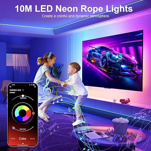Macchiatto Neon LED Strip 2 x 5m, Led Streifen Wasserdichte Flexible LED Lichtband mit App und Fernbedienung,Farbwechsel LED Lichterkette für Wohnzimmer,Schlafzimmer, Spielzimmer thumbnail 2