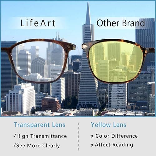 LifeArt Blue Light Blocking Glasses, Anti Eyestrain, Computer Reading Glasses,TV Glasses for Women Men thumbnail 9