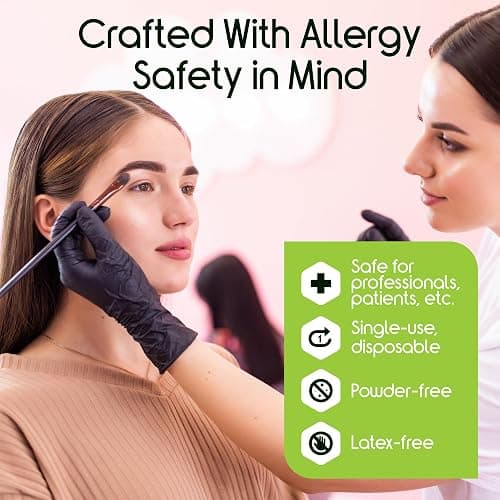 Inspire Black Nitrile Disposable Gloves | 4.5 Nitrile Disposable Safety Medical Cooking Cleaning Gloves thumbnail 5