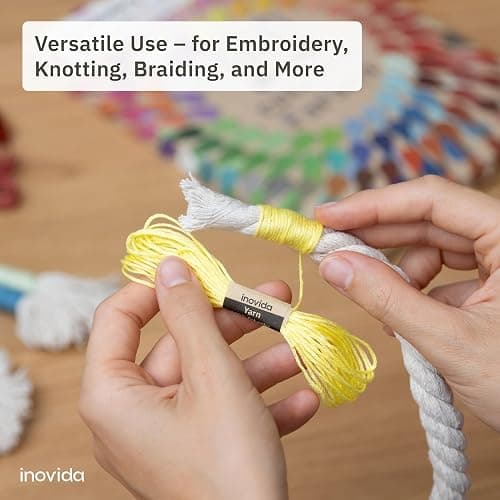 Embroidery Threads Set 50 Colours 5m Each : Sewing Thread Kit for Friendship Bracelet Making, Crafting, Weaving – Cross Stitch – Inovida thumbnail 5