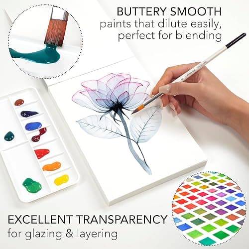 CHROMATEK Watercolor Paint Set - 48 Piece Kit for Adults, Beginners & Professional Artists - 48 x 12ml Liquid Water Color Tubes - Richly Pigmented Vibrant Colors - Art Supplies thumbnail 3