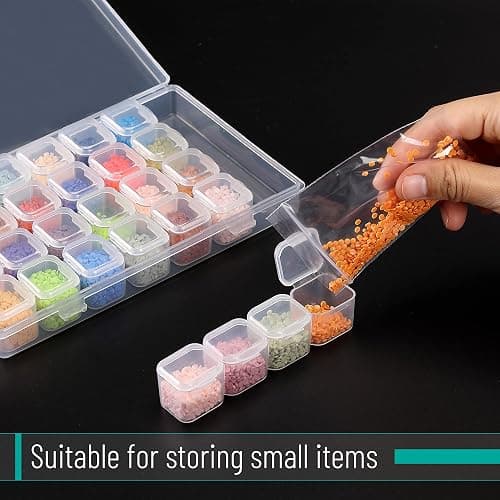 Mr. Pen-28 Grids, 2 Pack, Bead Storage Containers with 160pcs Label Stickers, Diamond Art, Bead Box, Diamond Painting Organizer thumbnail 5