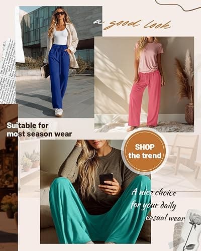 Neer 3 Pack Women's Baggy Sweatpants with Pockets, Wide Leg Yoga Pants Cozy Thick Lounge Pants Drawstring Casual Loose Jogger thumbnail 2