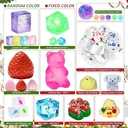 Advent Calendar 2026, 24 Days of Christmas Countdown Calendar | Including 24 Kawaii Squishies Toys, Surprises Sensory Fidget Toys for Kids & Adult, Christmas Party Favors Squeeze Gift thumbnail 4