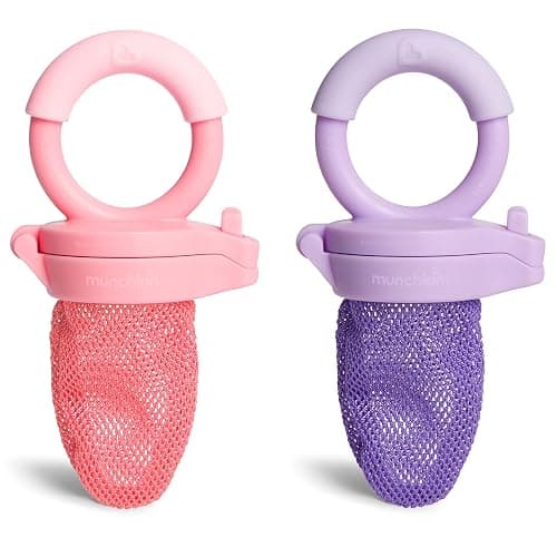 Munchkin Baby Feeder for Fresh Food and Fruit, 2 Pack, Coral/Purple - Image 1