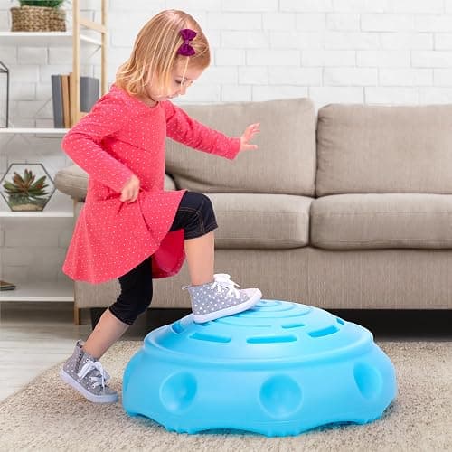 Simplay3 Two Sided Rock Around Wobble Disk and Climbing Dome for Toddlers and Kids - Rocking and Climbing - Indoor/Outdoor, Made in USA (Blue, 1 Pack) thumbnail 2