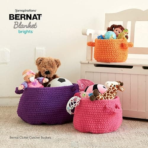 Bernat Blanket Brights Pixie Pink Yarn - 2 Pack of 300g/10.5oz - Polyester - 6 Super Bulky - 220 Yards - Knitting/Crochet - Pixie Pink - 2 Pack thumbnail 5