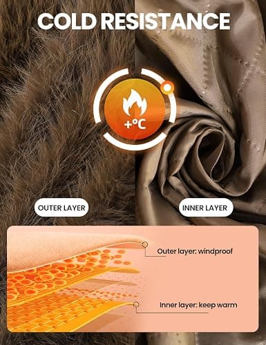 Wyeysyt Women's Faux Fur Coat with Hood Open Front Cropped Fluffy Jacket thumbnail 4