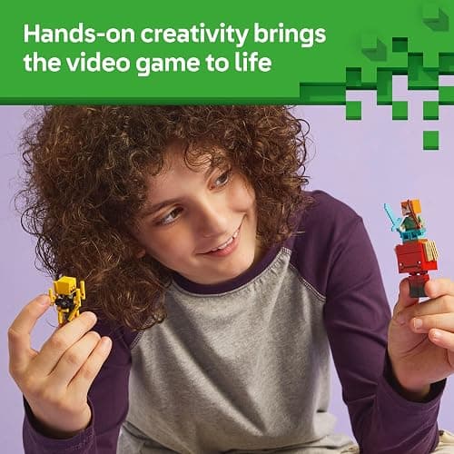 LEGO Minecraft The Nether Lava Battle Toy and Playset - Building Minecraft Toy for Kids, Ages 6+ - Alex, Wither Skeleton, Blaze and Strider Figures for Pretend Play - Gift Idea for Birthdays - 21266 thumbnail 5