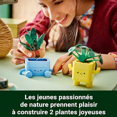 LEGO Botanicals Petites Plantes Souriantes - Jouet & Loisirs Créatifs - 2 Plantes Artificielles, 2 Pots de Fleurs Colorés & Visages Interchangeables - Cadeau Nature pour Fille dès 9 Ans & Ado 10349 thumbnail 5
