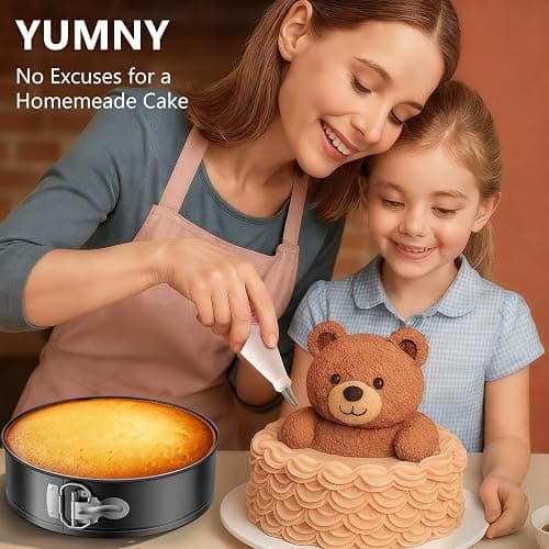 OAMCEG Backformen Springform Set 3 Stück – 10cm/18cm/22cm Runde Kuchenform aus Kohlenstoffstahl, Antihaftbeschichte & Auslaufsicher – Käsekuchenform mit 50 Pergament Backpapier & 1 Silikonspatel thumbnail 2