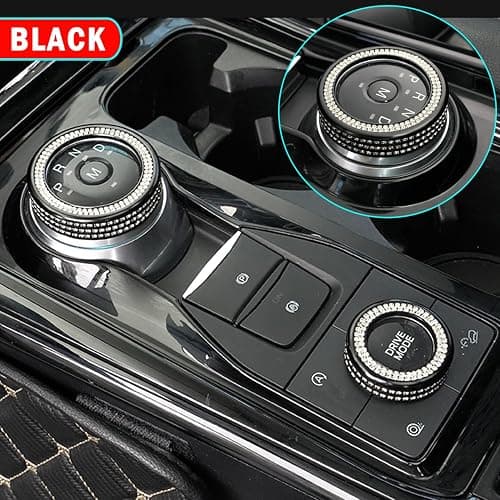 JIEREPU Bling Center Console Button Rings Cover for Ford Explorer ST Sport XLT - Drive Mode & Gear Shift Knobs, Perfect Fit - Enhance Car Interior, for Ford Explorer 2020 to 2025 (Black) thumbnail 3