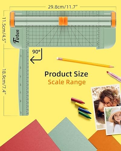 Firbon Morandi A5 Paper Cutter, Straight Small Paper Trimmer with Side Ruler for Scrapbooking Craft, Paper, Coupon, Label, Cardstock thumbnail 3