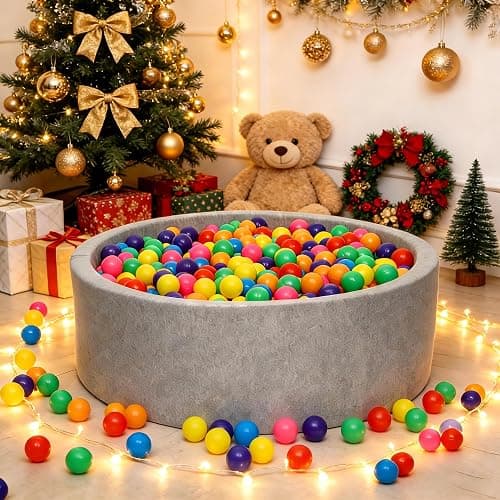 Hovenlay Ball Pit Balls Phthalate Free BPA Free Crush Proof Plastic - 7 Bright Colors in Reusable Play Toys for Kids with Storage Bag - Image 1