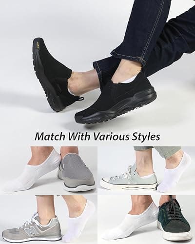 Pro Mountain Thin No Show Socks Seamless Wide Toe Box 6 Pack Liner Unisex Size S to X-Large Cotton Footies thumbnail 2
