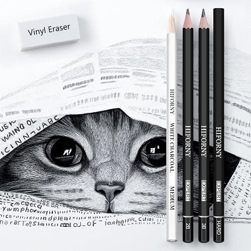 HIFORNY 42 PCS Drawing Set, Sketching Kit with Graphite & Charcoal Pencils, Blending Tools, Erasers & Accessories, Portable Zippered Travel Case for Artists & Beginners thumbnail 6
