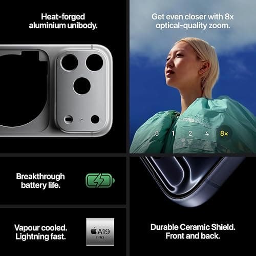 Apple iPhone 17 Pro Max 256 GB: 6.9-inch Display with ProMotion, A19 Pro Chip, Best Battery Life in Any iPhone Ever, Pro Fusion Camera System, Center Stage Front Camera; Cosmic Orange thumbnail 4