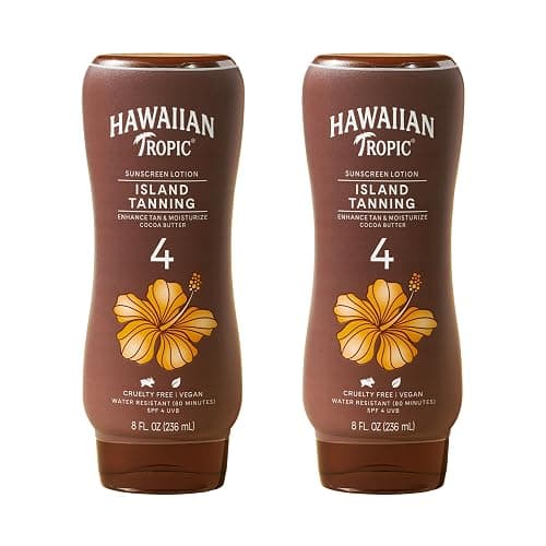 Hawaiian Tropic Island Tanning Lotion, SPF 4, Twin Pack - Image 1