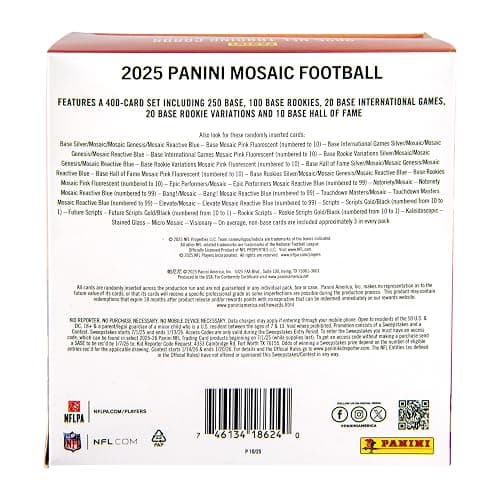 2025 Panini Mosaic Football Trading Cards Mega Box thumbnail 3