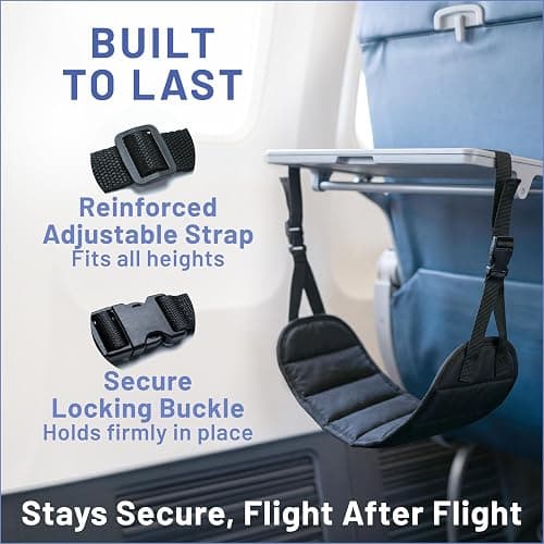 BASIC CONCEPTS Airplane Foot Hammock for Plane Travel Essentials - Airplane Travel Essentials, Long Flight Foot Rest - Plane Gadgets thumbnail 5