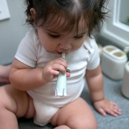 Dr. Brown's Infant-to-Toddler Toothbrush, Elephant, Mint, 0-3 Years thumbnail 11
