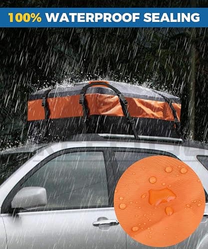 UBOG 15 Cubic Feet Roof Rack, Rooftop Cargo Carrier, Soft-Shell Carriers with Anti-Slip Mat for All Cars with/Without Rack thumbnail 3