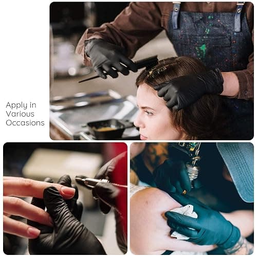 Segbeauty Hair Dye Gloves, 20 Counts Black Reusable Hair Color Gloves Professional Washable Rubber Glove Hair Coloring Accessories for Home Cleaning Hair Dye Salon Highlighting - Medium thumbnail 8