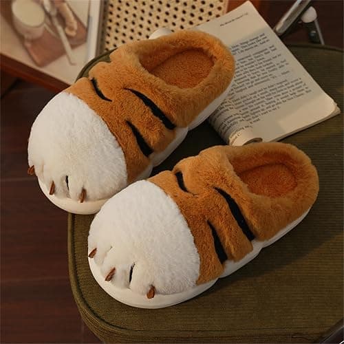 YILANLAN Women's Cute Pig Animal Cow Winter Warm Soft Plush Home Cotton Slippers thumbnail 6