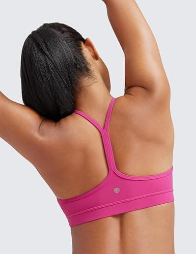 CRZ YOGA Butterluxe Y Back Sports Bras for Women - Padded Racerback Low Impact Spaghetti Thin Strap Workout Yoga Top thumbnail 4
