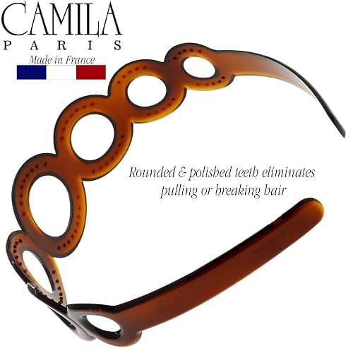 Camila Paris MP307 French Headband for Women, Strong Hold Grip Women's Hair Band, Very Flexible, No Slip and Durable Styling Girls Hair Accessories, Made in France with Cellulose thumbnail 5