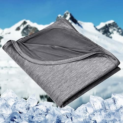 HOMFINE Cooling Blankets for Hot Sleepers - Summer Blanket Thin Lightweight Breathable Soft Double Side Enhanced Cooling for Bed Couch Sofa, Keep Cool for Night Sweats (Black, 60 x 80 inches) - Image 1