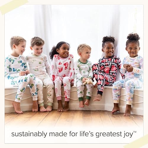 Burt's Bees Baby Girls Organic Cotton Pajamas, Toddler PJ Set, 2-PC | Soft, cozy, snug fitting pajamas feature stretchy ribbed cuffs and hand painted prints to make bedtime a breeze thumbnail 3