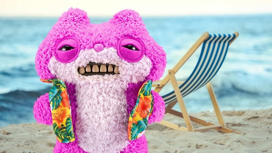 Fuggler Vacay Vibes by ZURU, Funny Ugly Monster, Plush, Collectible, Toy (Sketchy Squirrel - Pink) thumbnail 2