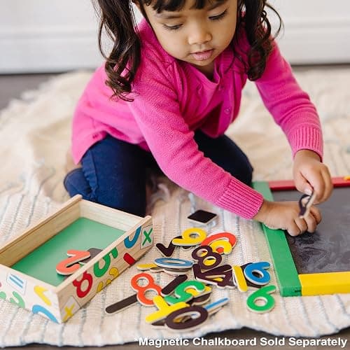 Melissa & Doug Deluxe Magnetic Letters and Numbers Set – 89 Wooden Alphabet Magnets & Numbers, Educational Learning Toys for Preschool Kids Ages 3+ thumbnail 5