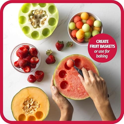 GoodCook Touch Stainless Steel 2-in-1 Melon Baller and Fruit and Veggie Corer Scoop, Silver/Black thumbnail 10