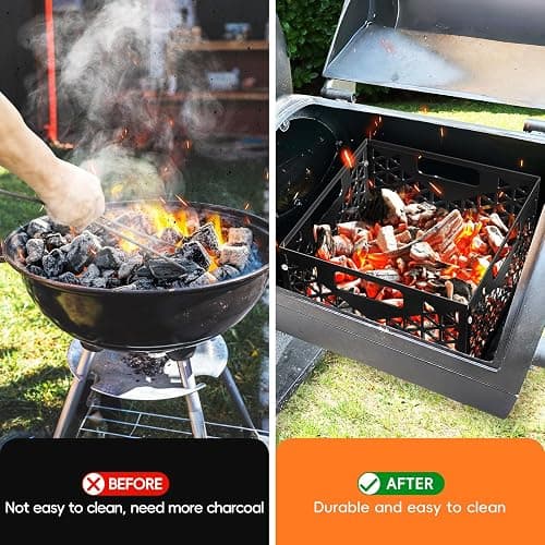 Foedo Charcoal Firebox Basket for Oklahoma Joe Offset Smoker, Grill Accessories for Long and Efficient Smoking, 12" x 12" x 7.5 "Fire Basket for Oklahoma Joes Highland (Only 4 Screws) (black) thumbnail 5