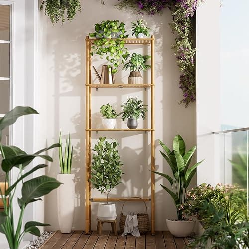 AmazerBath Over The Toilet Storage Bamboo, Bathroom Over Toilet Organizer Rack, 3-Tier Freestanding Above Toilet Shelf for Bathroom, Laundry, Space Saver, Natural Color thumbnail 9