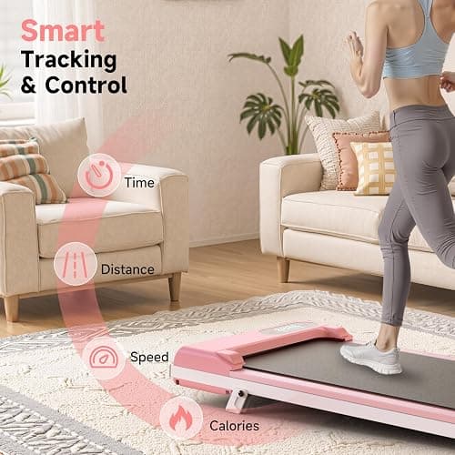 Walking Pad Treadmill with Handle Bar, Walking Pad with Incline 8%, 2.5HP Quiet Under Desk 330 lbs 2 in 1Treadmills for Home and Office Jogging Running Machine, Remote Control and LED Display thumbnail 4