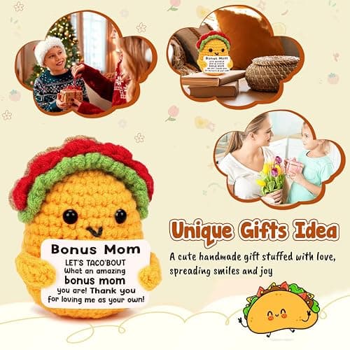 Birthday Gifts for Stepmom Bonus Mom Christmas Funny Gift from Daughter, Mothers Day Stepmom Birthday Gifts Ideas from Son - Handmade Crochet Cute Unique I Love Best Steped Mom Ever Easter 2025 Gift thumbnail 6