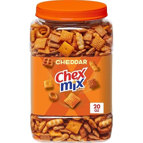 Chex Mix Cheddar Snack Mix, Salty Snacks Tub, 20 oz - Image 1